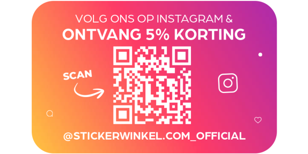 Volg ons op Instagram en ontvang 5% korting!