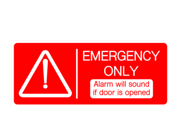 Emergency only door alarm