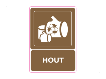 Recycle hout met wit icoon