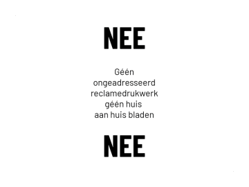 Deurbel Nee - Nee wit met zwart