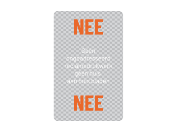 Deurbel Nee - Nee transparant met kleur