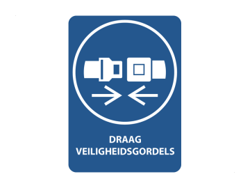 Draag veiligheidsgordels, met tekst