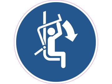 Veiligheidsbeugel op skistoeltjeslift omlaag doen