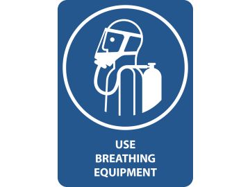 Use breathing equipment, met tekst