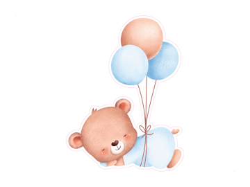 Muursticker ballonnenbeertje klein