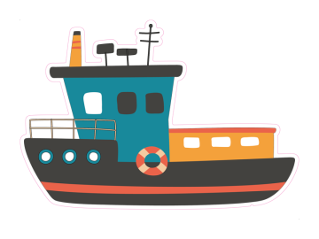 Muursticker Bootje
