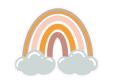 Muursticker regenboog met wolk
