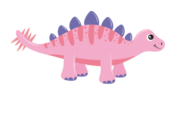 Muursticker dino roze