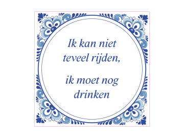 Ik kan niet te veel rijden...