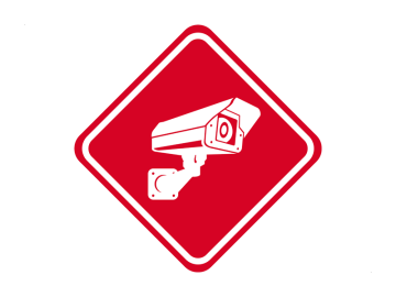 Camera bewaking ruit rood