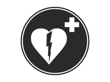 Veiligheid AED zwart rond