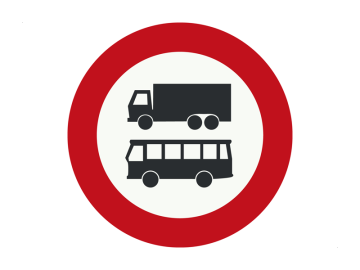 Gesloten voor autobussen en vrachtauto's